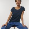 Womens Stella Rounders slub rolled sleeve slub t-shirt (STTW112)