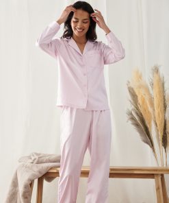 Womens satin long pyjamas 
