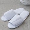 Open-toe slippers with hook and loop strap