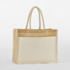Cotton pocket natural starched jute shopper