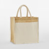 Cotton pocket natural starched jute midi tote
