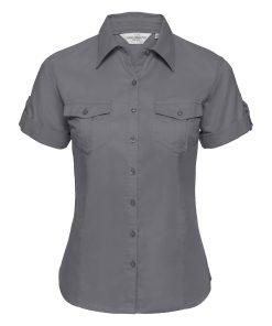 Womens roll-sleeve short sleeve shirt