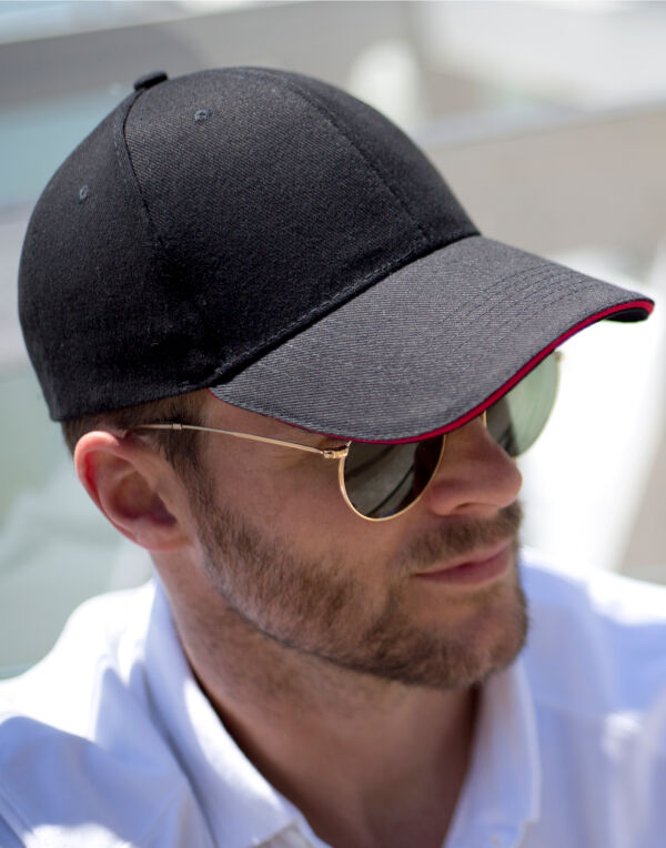 Memphis Brushed Cotton Low Profile Sandwich Peak Cap
