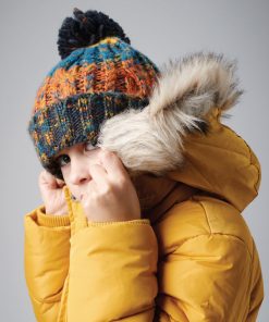 Junior Corkscrew Pom Pom Beanie