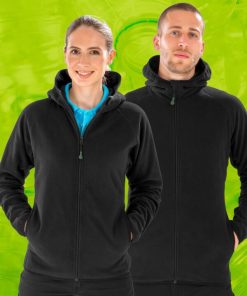 Recycled Unisex Hooded Microfleece Jacket