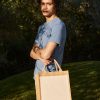Cotton Pocket Jute Midi Tote