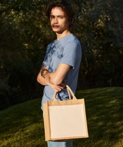 Cotton Pocket Jute Midi Tote