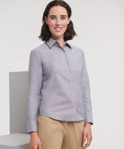 Ladies Long Sleeve Tailored Oxford Shirt