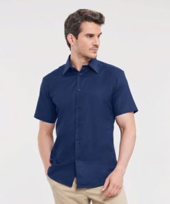 Mens Short Sleeve Tailored Oxford Shirt