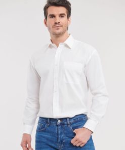 Mens Long Sleeve Classic Pure Cotton Poplin Shirt