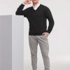 Mens V-Neck Knitted Pullover