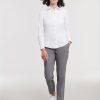 Ladies Long Sleeve Tailored Herringbone Shirt