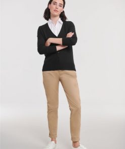 Ladies  V-Neck Knitted Cardigan