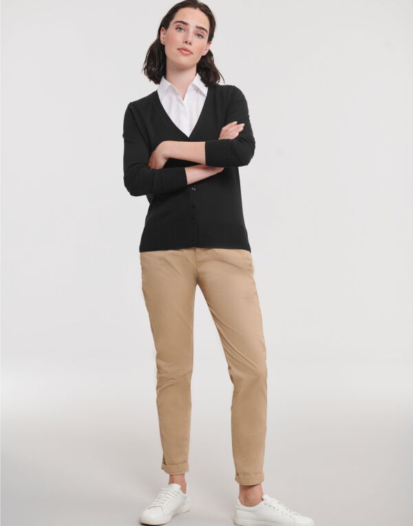 Ladies  V-Neck Knitted Cardigan