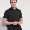 Mens Short Sleeve Fitted Stretch Shirt