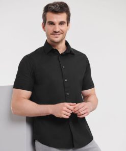 Mens Short Sleeve Fitted Stretch Shirt