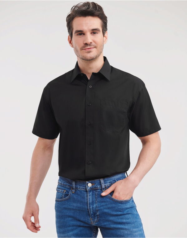 Mens Short Sleeve Classic Polycotton Poplin Shirt