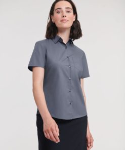 Ladies Short Sleeve Classic Polycotton Poplin Shirt