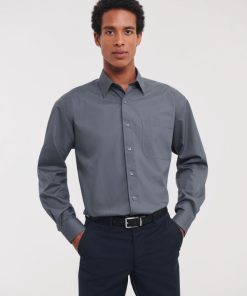 Mens Long Sleeve Classic Polycotton Poplin Shirt
