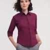 Ladies 3/4 Sleeve Fitted Stretch Shirt