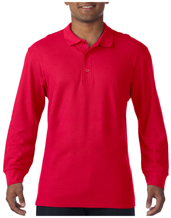 Premium Cotton Adult Long Sleeve Double Pique Polo