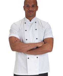 Removable Stud Short Sleeve Chefs Jacket