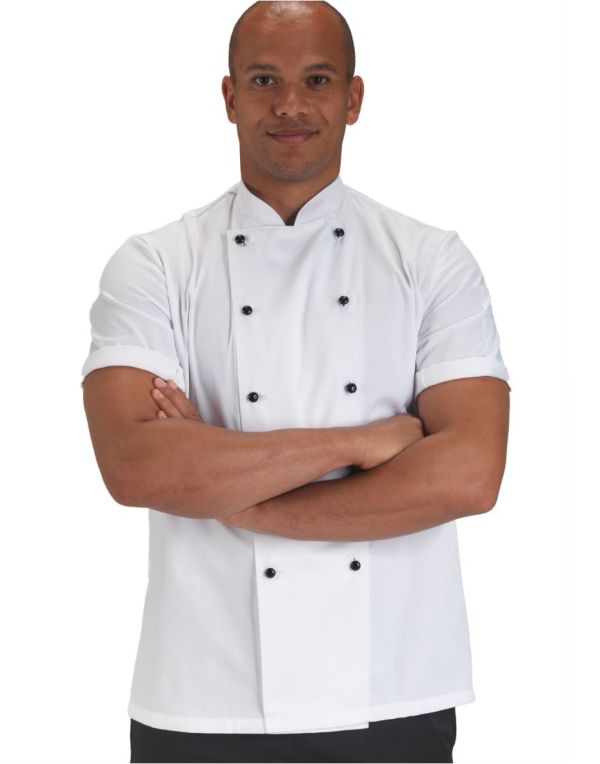 Removable Stud Short Sleeve Chefs Jacket