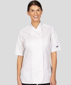 Ladies Short Sleeve Fitted Chefs Jacket