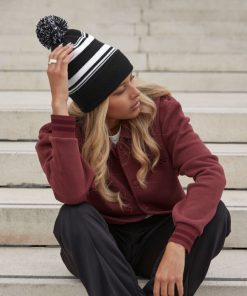 Striped Fan Beanie