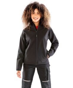 Ladies 3-Layer Recycled Printable Hooded Softshell 		_x000D_
