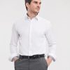 Mens Long Sleeve Tailored Contrast Herringbone ShirtÂ 