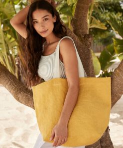 Soft Washed Jute Beach Bag