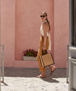 Natural Starched Jute Midi Tote