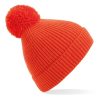 Engineered Knit Ribbed Pom Pom Beanie
