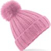 Verbier Faux Fur Pop Pom Chunky Beanie