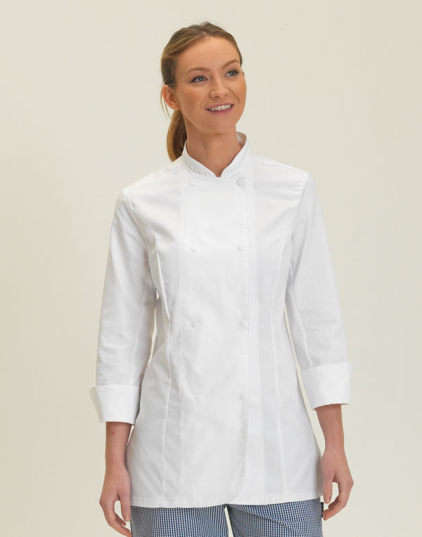 Ladies Long Sleeve Fitted Chefs Jacket