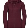 Ladies Authentic Melange Zipped Hood Sweat