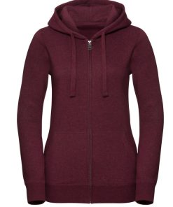 Ladies Authentic Melange Zipped Hood Sweat