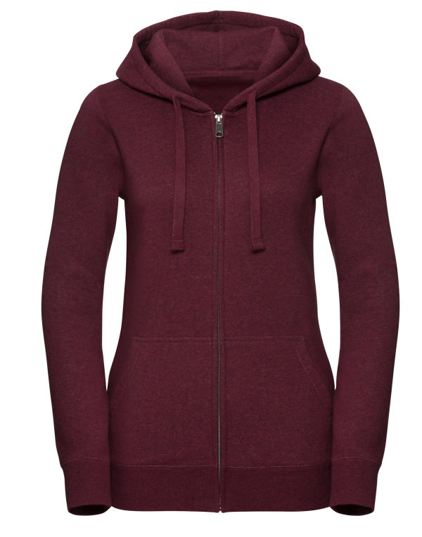Ladies Authentic Melange Zipped Hood Sweat