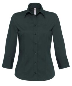 Womens Milano Poplin 3/4 Sleeve Shirt